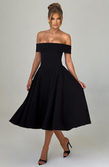 Fioreclo Marinda Midi Dress in Black