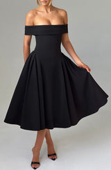 Fioreclo Marinda Midi Dress in Black