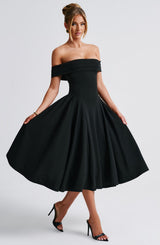 Fioreclo Marinda Midi Dress in Black