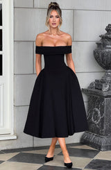 Fioreclo Marinda Midi Dress in Black