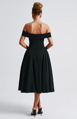 Fioreclo Marinda Midi Dress in Black
