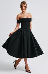 Fioreclo Marinda Midi Dress in Black