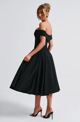 Fioreclo Marinda Midi Dress in Black