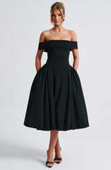 Fioreclo Marinda Midi Dress in Black