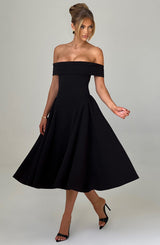 Fioreclo Marinda Midi Dress in Black