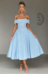 Fioreclo Marinda Midi Dress in Blue