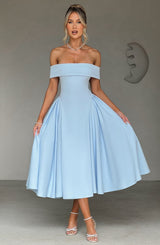 Fioreclo Marinda Midi Dress in Blue