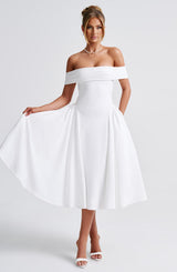 Fioreclo Marinda Midi Dress in Ivory