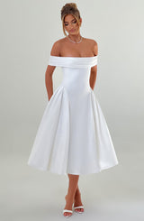 Fioreclo Marinda Midi Dress in Ivory