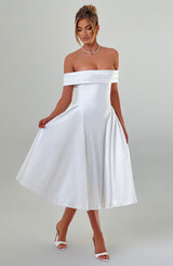 Fioreclo Marinda Midi Dress in Ivory
