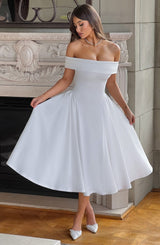 Fioreclo Marinda Midi Dress in Ivory