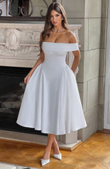 Fioreclo Marinda Midi Dress in Ivory