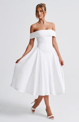 Fioreclo Marinda Midi Dress in Ivory