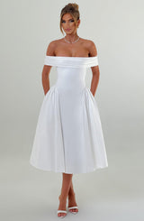 Fioreclo Marinda Midi Dress in Ivory
