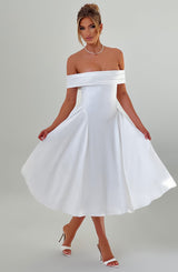 Fioreclo Marinda Midi Dress in Ivory