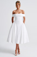 Fioreclo Marinda Midi Dress in Ivory