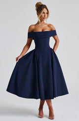 Fioreclo Marinda Midi Dress in Navy