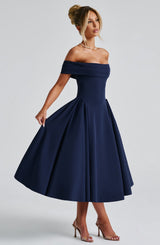 Fioreclo Marinda Midi Dress in Navy