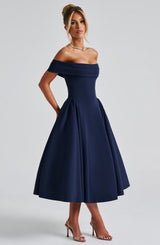Fioreclo Marinda Midi Dress in Navy