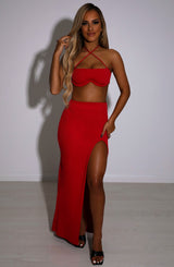 Fioreclo Marisela Maxi Skirt in Red