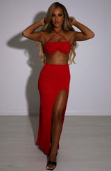 Fioreclo Marisela Maxi Skirt in Red