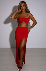 Fioreclo Marisela Maxi Skirt in Red