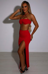 Fioreclo Marisela Maxi Skirt in Red