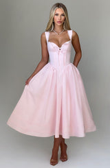 Fioreclo Marlene Midi Dress in Blush