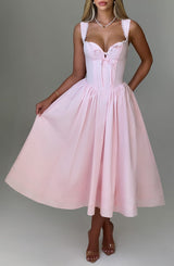 Fioreclo Marlene Midi Dress in Blush