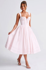 Fioreclo Marlene Midi Dress in Blush