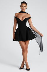 Fioreclo Marlie Mini Dress in Black