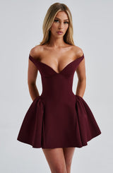 Fioreclo Marlie Mini Dress in Cherry Lacquer