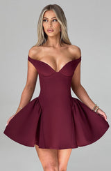 Fioreclo Marlie Mini Dress in Cherry Lacquer
