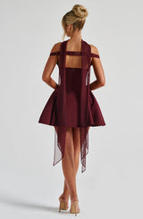 Fioreclo Marlie Mini Dress in Cherry Lacquer