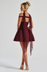 Fioreclo Marlie Mini Dress in Cherry Lacquer