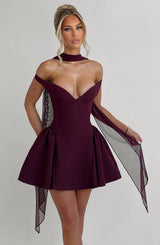 Fioreclo Marlie Mini Dress in Cherry Lacquer