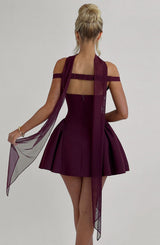Fioreclo Marlie Mini Dress in Cherry Lacquer