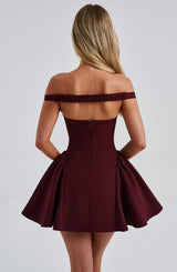 Fioreclo Marlie Mini Dress in Cherry Lacquer