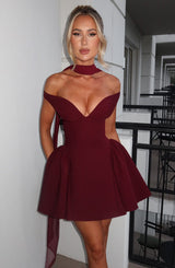Fioreclo Marlie Mini Dress in Cherry Lacquer