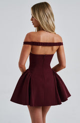 Fioreclo Marlie Mini Dress in Cherry Lacquer