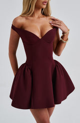 Fioreclo Marlie Mini Dress in Cherry Lacquer
