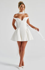Fioreclo Marlie Mini Dress in Ivory