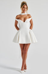 Fioreclo Marlie Mini Dress in Ivory