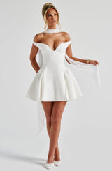 Fioreclo Marlie Mini Dress in Ivory