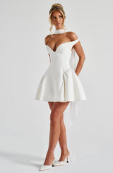 Fioreclo Marlie Mini Dress in Ivory