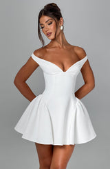 Fioreclo Marlie Mini Dress in Ivory