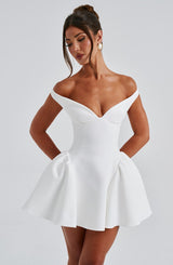 Fioreclo Marlie Mini Dress in Ivory