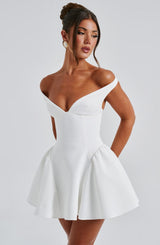 Fioreclo Marlie Mini Dress in Ivory