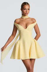 Fioreclo Marlie Mini Dress in Lemon