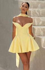 Fioreclo Marlie Mini Dress in Lemon